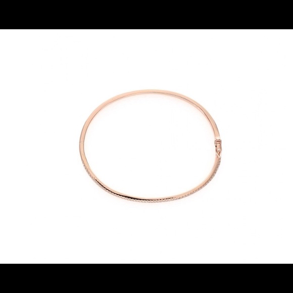 Rose Gold Colored Hinged Bangle CZ Bracelet! - Picture 2 of 6